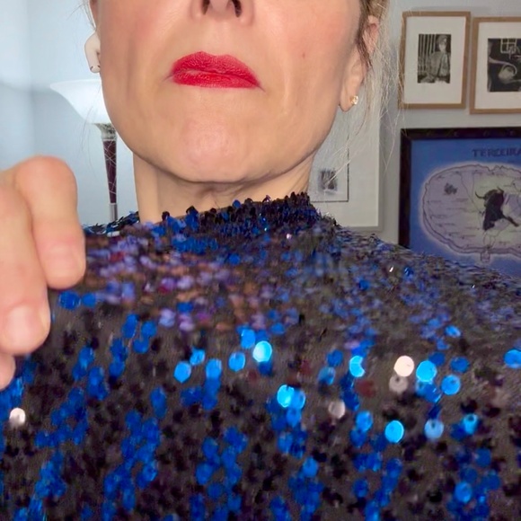 New Jennafer Grace Midnight Blue Sequin Kaftan - Limited Edition, Handmade - XL - Picture 7 of 8